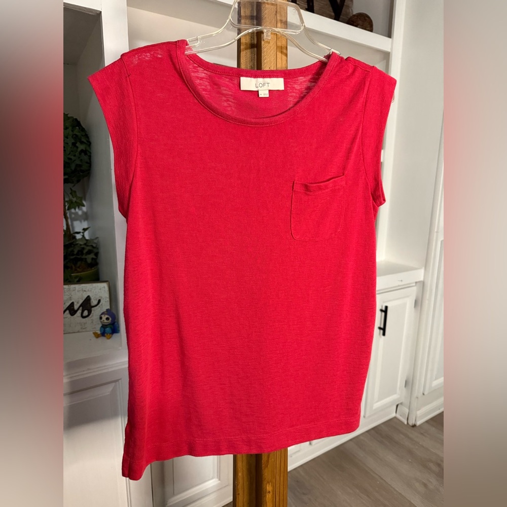 LOFT Bright Red Tank Top
